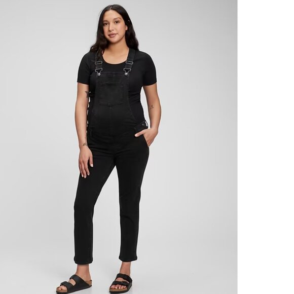 Maternity Denim Overalls (Black) - Picture 1 of 3
